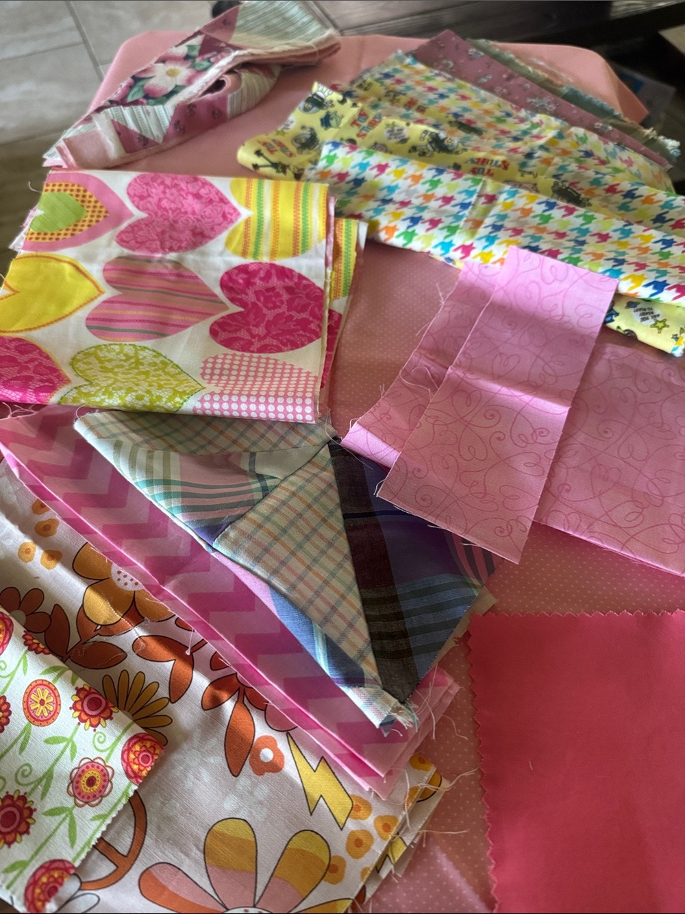 Mixed Pink and Floral Fabric Bundle
